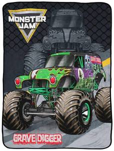 lot 7074 image: Jay Franco Plush Throw Blanket �� 46 x 60 Inches Kids Hero Soft & Cozy Fleece Throw for Bedroom & Couch D�cor, Official Licensed Product, Multi - Monster Jam