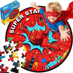 lot 7077 image: Spider Web Puzzles for Kids Ages 4-6, 70pcS Jumbo Floor Puzzle for Toddlers Ages 2-4, Preschool Toys Educational Puzzles for 3 4 5 6 7 8 Years Old Boys Girls Birthday Easter