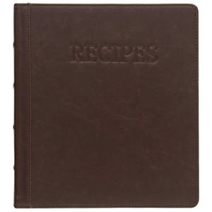 lot 7099 image: Samsill 1 Recipe Binder 8.5x11, 3 Ring Recipe Book Binder to Hold All Your Recipes and Recipe Cards, Brown Family Recipe Binder Bold Design