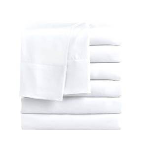 lot 7103 image: FreshCulture Twin Flat Sheets Only, Pack of 6, Soft Microfiber Bedding Sheets for Home, Salons, Hotels, Bulk Flat Sheets Only Twin Size (White)