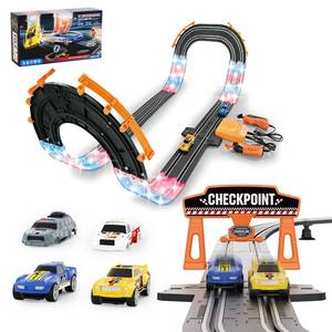 lot 7145 image: 2-in-1 Slot Car Race Track Sets - Electric Race Car Track with 2 High-Speed Racing Cars, Dual Racing Game Lap Counter Circular Overpass Tracks, Remote Control Cars ToysGift for Boys Kids Ages 8-12