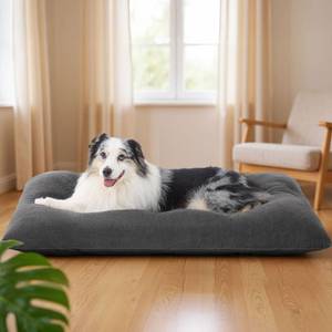 lot 7993 image: Bedsure Washable XL Dog Bed for Crate for Extra Large Dogs, Comfort Fluffy Plush Pet Pillow Bed Kennel Pad with Non-Slip Bottom, Machine Washable Pet Sleeping Mat, 41x27, Dark Gray