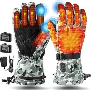lot 8005 image: Rechargeable Heated Gloves for Men Women,7.4V Fast Heating Glove Liners, Hand Warmers Arthritis Heater Cold Winter Gloves, Snowmobile Camping Cycling Skiing Hiking Working Camo Large