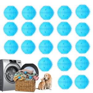 lot 8024 image: 20 pcs Pet Hair Remover for Laundry, Reusable Dog & Cat Hair Remover Tool, Effectively Removes Pet Hair, Lint and Dander from Bedding and Clothing, Suitable for Washing Machines, Dryers