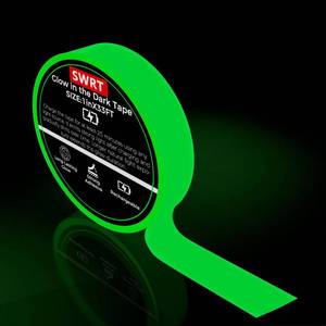 lot 8196 image: SWRT Glow in The Dark Tape 33FT x 1Inch, Long-Lasting Bright Fluorescent Glow Tape for Valentines Day, Strong Adhesive Waterproof Glow in The Dark Stickers for Night Decorations, Stairs,Exit Sign