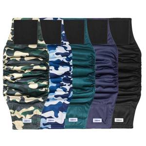 lot 8206 image: Reusable Dog Diapers Male, Premium Washable Belly Bands for Dogs, Pack of 5, High Absorbing Medium Male Dog Wraps for Doggie & Puppy in Incontinence or Excitable Urination and Training(M)