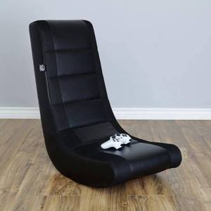lot 11614 image: Video Rocker Gaming Chair Black - The Crew Furniture Ergonomic Rocking Design, No Assembly Required