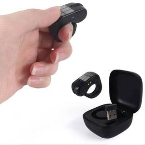 lot 11623 image: Mini Bluetooth Wireless Mouse Dual Mode Finger & Ring Touchpad Design, Rechargeable with Charging Case for PC, Laptops, Tablets & Smartphones �� Ideal for Remote Control, Page Turning,Travel (Black)