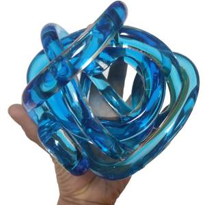 lot 11624 image: Ritadeshop Glass Orb Decor Ball Glass Knot for Home Decor Tabletop Decorative Figurine