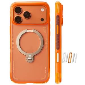 lot 12148 image: TORRAS Ostand Q3 Air for iPhone 17 Pro Case 6.3 with Stronger Magnetic Stand, Fit for Magsafe, Airbags Miltary Protection, Camera Control for iPhone 17 Pro Case, Shockproof & Stylish, Horizon Orange