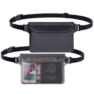 lot 12153 image: CADONO 2-Pack Waterproof Pouch with Adjustable Waist Strap  Screen Touch Sensitive Dry Bag, Keep Your Phone and Valuables Dry, Perfect for Swimming Kayaking Boating Fishing Beach Diving (GrayBlack)