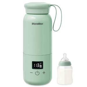 lot 12176 image: Veroline Portable Bottle Warmer for Travel, 10 Oz Baby Botle Warmer with Adjustable Temperature & Keep Warm for Formula, Breastmilk, Cordless Milk Warmer, Rechargeable Outdoor Water Warmer