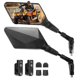 lot 13720 image: KEMIMOTO ATV Mirrors, 8MM 10MM Foldable Motorcycle Mirrors with 78 Handlebar Mounts, Clear Vision fit ATV Motorcycle Scooter Bike, Compatible with Polaris Sportsman, Outlander, Raptor