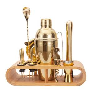 lot 13724 image: JNWINOG 12Pcs-Cocktail Shaker Set Stainless Steel Bartending Kit 18.6oz Cocktail Bar Set Cocktail Mix Drink Making Kit Professional Bar and Home Drink Bar Tools for Bartender(Gold, 12Pcs)