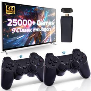 lot 13748 image: Retro Game Console, Wireless Retro Console, Plug & Play Video TV with 25000 Built-in, 4K HDMI Output, and 2.4GHz Wireless Controller, 9 Classic Emulators
