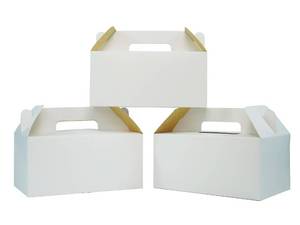 lot 13755 image: PandaPandaPPS 50 Pack White Gable Boxes (8.25�5�4) for Foods, Gifts and Party Favors, Goodie Gift Boxes Treat Boxes for Birthday Party, Wedding, Baby Shower