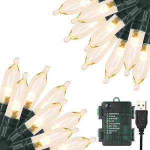 lot 14024 image: Green Convenience Christmas Lights 33ft 100 LED Battery String Lights with Timer Memory Function USB or Battery Powered Waterproof String Lights for Indoor Outdoor Decoration