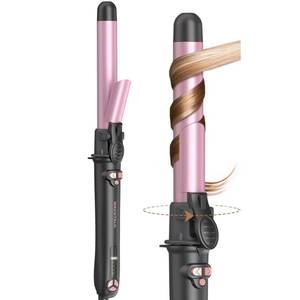 lot 14035 image: Wavytalk Rotating Curling Iron, Curl Cycle, 1 Inch Automatic Curling Wand for Long Hair, Get Effortless Curls with Self Spinning Barrel up to 430°F with Home Button, Dual Voltage, Rose Gold