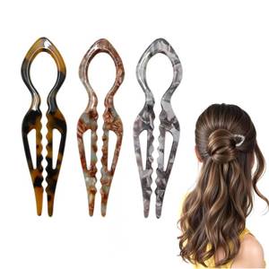 lot 14039 image: Jimmidy Prestige Hair Pins,French U-Shaped Hair pin 3Pack Elegant Women Hair Accessories Suitable for Thick or Thin Hair (Light gray, Reddish brown, Dark yellow)