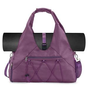 lot 14053 image: Forestfish Gym Bag For Women With Yoga Mat Holder & Shoe Compartment & Wet Dry Storage Pocket & Adjustable Strap