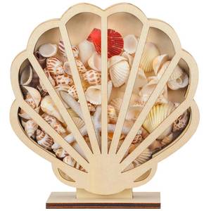 lot 14065 image: CroBlissful Wooden Seashell Display Case with Acrylic Window, Seashell Display Box Decorative Shadow Box for Sea Glass Agates Shark Teeth Starfish Trinket, Room and Bedroom Decor
