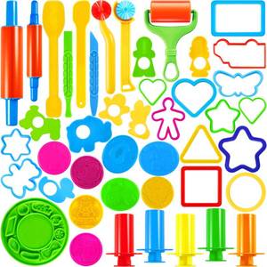 lot 14093 image: JOYIN 44 Clay Tools Set for Kids, Clay Accessories with Various Plastic Molds, Rolling Pins, Cutters