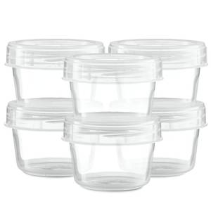 lot 14105 image: ELEGANT DISPOSABLES (4 Ounce 10 Pack) Clear Twist cap Containers Clear with Screw on Lids Twist Top Food Storage Freezer Containers