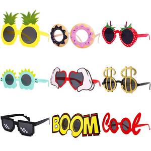 lot 14110 image: WATSELOK Party Sunglasses - 9 Pairs Funny Hawaiian Glasses, Funny Novelty Giant Fancy Summer Kids Party Favors,photo booth props Beach Themed Party Supplies Decoration
