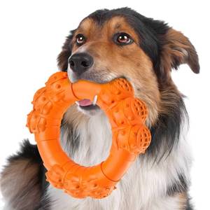 lot 14115 image: DAOZIJI Indestructible Dog Chew Ring Toys for Aggressive Chewers, Super Chewer Toy for Medium Large Dogs, Puppy Teething Rings, Interactive Ring for Boredom,Heavy Duty Dog Teething Toys