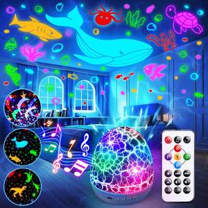 lot 14118 image: Staryou Toddler Toys Night Light Projector Easter Eggs Sensory Toys for Kids with Autism Toys for Boys 3-10  15 White Noise 3D Films 31Colors Remote Control Night Light for Kids, Baby Gifts