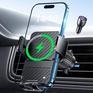 lot 14128 image: Guceful Wireless Car Charger, Phone Holders for Your Car 15W Fast Charging Auto Clamping, Air Vent Car Phone Mount for iPhone 17 16 15 14 13 Mini Pro Max XR, Samsung Galaxy S25 Ultra S24 S23 S22 S21