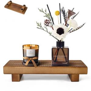 lot 14497 image: Wood Riser Soap Stand, Wooden Tray for Bathroom Counter, Kitchen Sink Stand for Soap, Pedestal Stand for Table Display, Home Decor, Footed Tray(8.66x3.54 Inch)