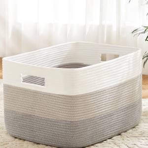 lot 15126 image: Artfeel Blanket Basket,Rectangle Woven Baskets for Storage,65L Laundry Basket for Decorative Nursery Blanket,Toys,Dirty Clothes and Magazine in Shelves,Baby Room,and Living Room