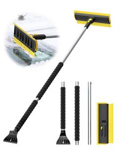 lot 15131 image: helloleiboo 2025 Extra Long 55.7 Ice Scrapers for Car Windshield Multi-Functional Detachable Car Ice Scraper with Foam Grip and 270° Pivoting Brush Head Snow Brush for SUV Truck Auto(Yellow)
