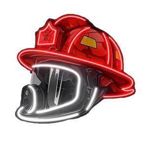 lot 15136 image: Firefighting Helmet Neon Sign,USB Powered Neon Light,Hero Decor Neon Light USB Powered LED Dimmable,for Hero Wall Decor Man Cave Firefighting Sign Wall Decor art, Firefighting Gift