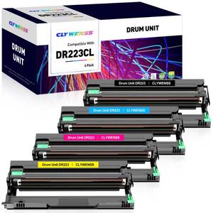 lot 15142 image: CLYWENSS DR223CL Drum Unit Set 4-Pack Replacement for Brother DR223CL DR223 DR-223CL for MFC-L3710CW L3750CDW L3770CDW HL-L3210CDW L3290CDW L3270CDW Printer (Drum Only, Not Included Toner)
