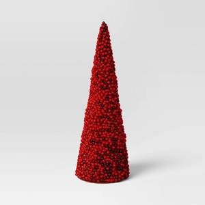 lot 15144 image: Christmas Medium Red Berry Cone Artificial Tree Red - Threshold�� 3 Pack