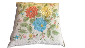 lot 15147 image: Home Fashions Floral Embroidered Pillow 22x22inches