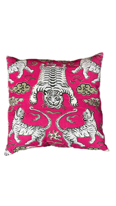 lot 15149 image: Pink Tiger Print Decorative Pillow 20x20 inch