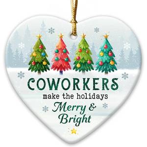 lot 16254 image: Christmas Ornaments for Coworkers 2025, Coworker Appreciation Gifts, Ceramic Ornaments for Christmas Office Decor, for Office Friends, Colleagues, Work Besties