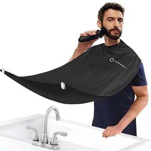 lot 16255 image: DOEPSILON Beard Bib Beard Apron, Hair-Resistant Beard Bib Hair Catcher, Gifts for Men, Stocking Stuffers, Christmas Gifts Anniversary Birthday Gifts for Him, Shaving Accessories for Men - Black