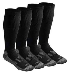 lot 16264 image: Dickies Mens Light Comfort Compression Over-The-Calf Socks, Black (4 Pairs), Large