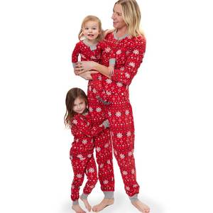 lot 16265 image: HonestBaby Family Matching Holiday Pajamas Organic Cotton for Men, Women, Kids, Toddlers, Baby Boys, Girls, Unisex Pets, Fair Isle Red, 7 Years