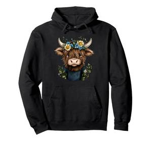 lot 16267 image: Scottish Highland Cow Cattle Scottish Highlander Hairy Cow Pullover Hoodie L