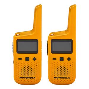 lot 16271 image: Motorola Solutions, Portable FRS, T380, Talkabout, Two-Way Radios, Rechargeable, W Charging Dock, 22 Channel, 25 Mile, Yellow, 2 Pack
