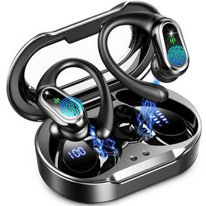 lot 16278 image: Wireless Earbuds, 2025 Bluetooth 5.4 Headphones Sport, 50Hrs HiFi Stereo Deep Bass Over-Ear buds with ENC Noise Cancelling Mic, IP7 Waterproof & LED Display Earphones with Earhooks for WorkoutRunning