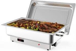 lot 3572 image: Stainless Steel Electric Chafing Dish with Temperature Control