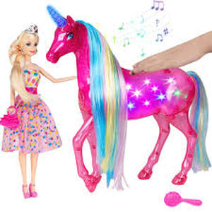 lot 7070 image: Fantasy Rainbow Unicorn Doll Set