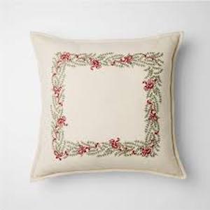 lot 13714 image: 24x24 Decorative Floral Pillow from India (4pk)