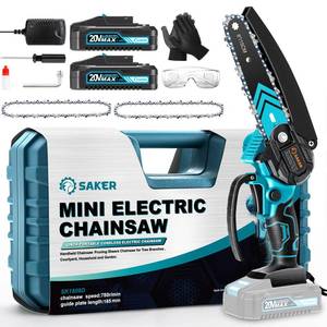 Saker Mini Chainsaw,6 Inch Portable Electric Chainsaw Cordless, Small Handheld Chain saw for Tree Branches,Courtyard, Household and Garden,Gifts for Men Dad Husband Women